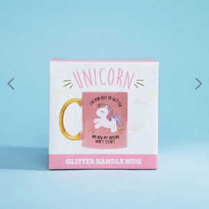 Unicorn Glitter Handle Mug