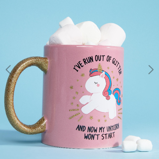 Unicorn Glitter Handle Mug