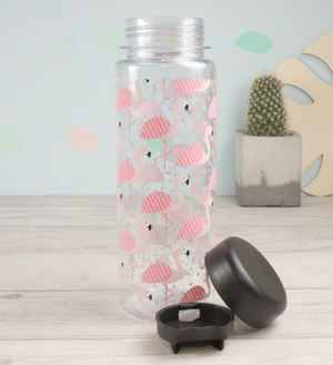 Tropical Flamingo Clear Reusable Water Bottle