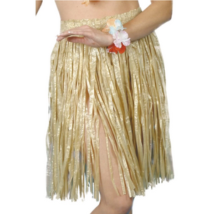 Hawaiian Hula Skirt, Short - Natural (Adult)