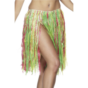 Hawaiian Hula Skirt, Short - Multi-Coloured (Adult)