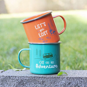 'Off On An Adventure' Green - Enamel Mug