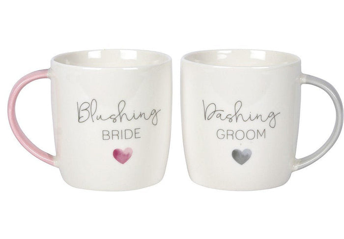 'Blushing Bride' & 'Dashing Groom' Mug Set