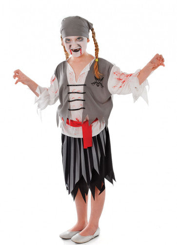 Pirate Zombie Girl Costume - (Child)