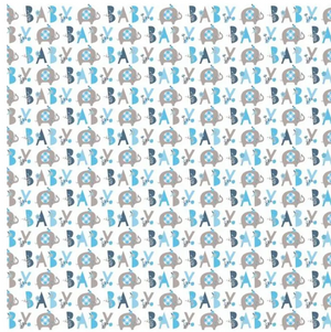 Gift Wrapping Paper - Blue Floral Elephant