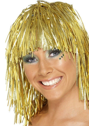 Cyber Tinsel Wig - Gold (Adult)