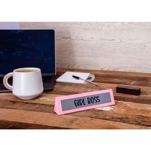 Wooden Desk Sign - "GIRL BOSS"