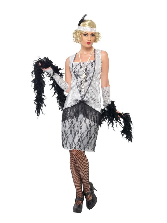 Flapper Costume - Silver (Adult)