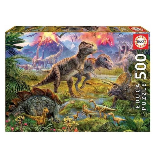 Dinosaur Gathering 500 Piece Jigsaw Puzzle