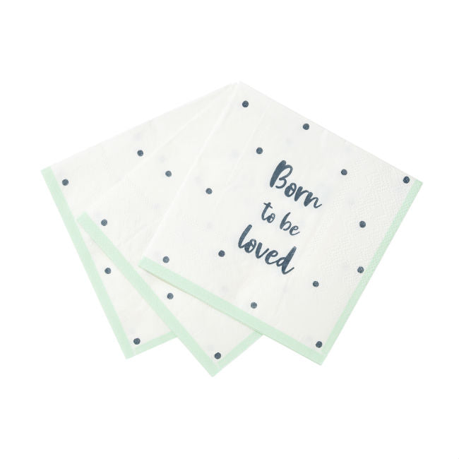 New Baby Welcome "Born To Be Loved" Paper Napkin