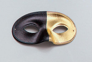 2 Tone Masquerade Eye Mask - Black & Gold