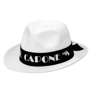 Al Capone Hat, Flock - White (Adult)