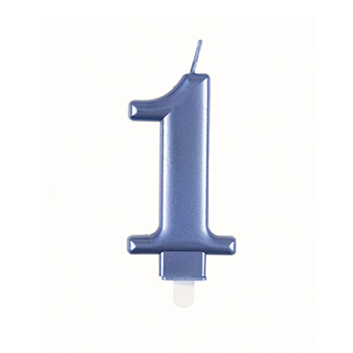 Metallic Blue Candles Number Birthday Candles