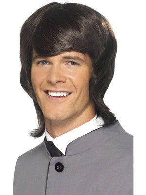 60s' Male Mod Wig - Long, Brown (Adult)