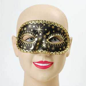Moon & Star Domino Eye Mask - Black