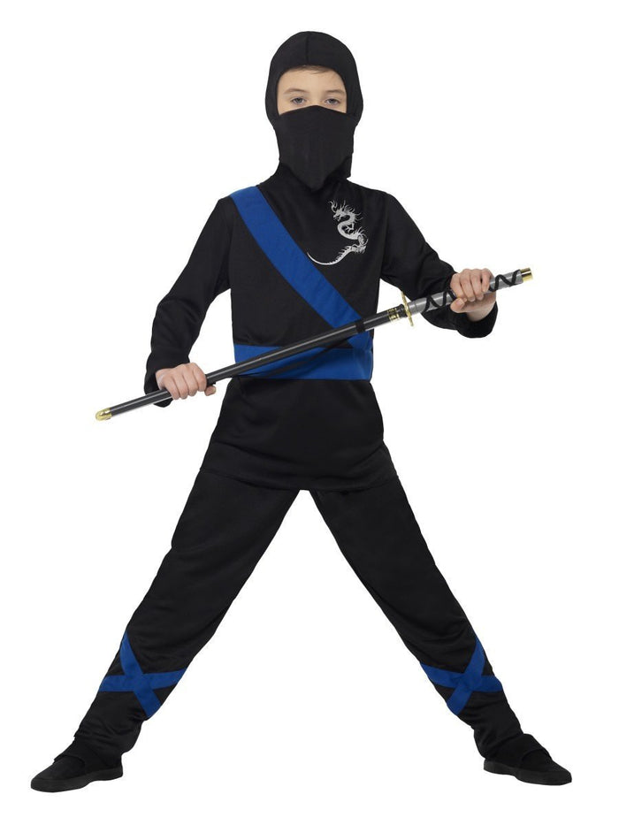 Ninja Assassin Costume - (Black & Blue)