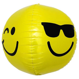 Smiley Face Shape Sphere Helium Foil Balloon - 17″