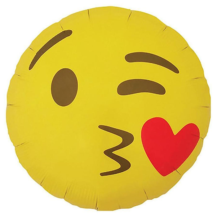 Emoji Kissing Heart Helium Foil Balloon - 18"