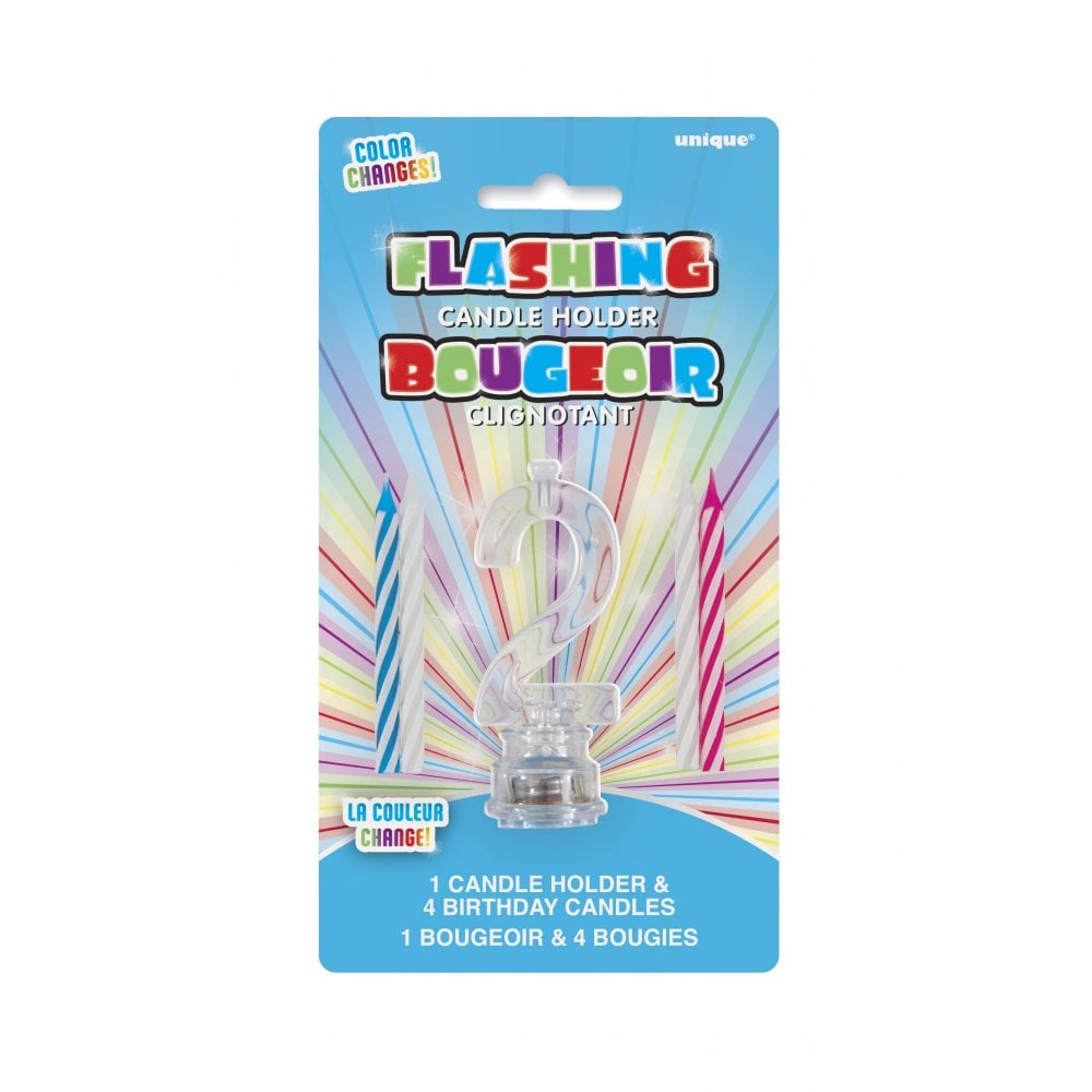 Multicolour Flashing Number Cake Topper & Birthday Candles