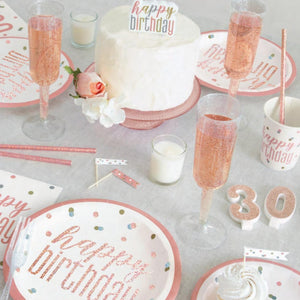 Glitz Rose Gold Birthday Party Accessories & Tableware