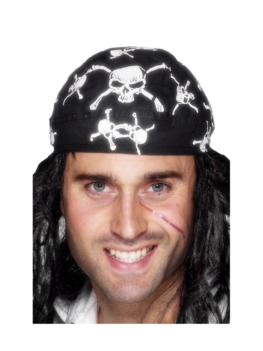Pirate Bandana Skull and Crossbones Design Adult Black Pirate Bandana Skull and Crossbones Design Adult Black
