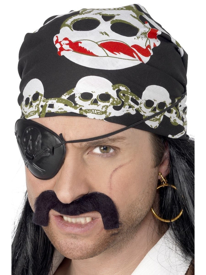 Pirate Bandana, with Skull & Crossbones Print - (Adult)