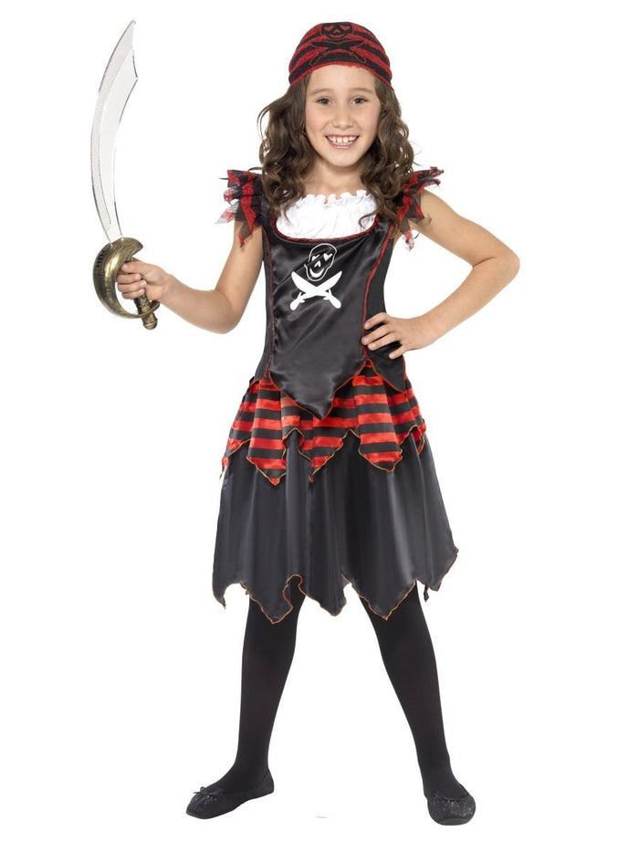 Pirate Skull & Crossbones Girl Costume - (Child)