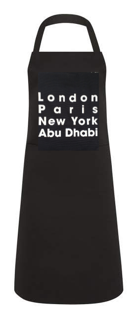 Apron - London, Paris, New York, Abu Dhabi (Black)