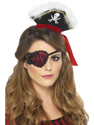 Red Lace Pirate Eyepatch