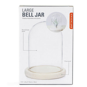 Bell Jar With Wood Base - Large