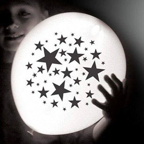 Light Up White with Stars Illoom Balloons - Pack of 5