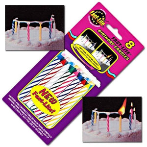 Fast-Lite Birthday Cake Candles - Assorted (Pack of 8)