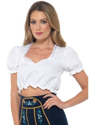 Bavarian Maid Crop Top Costume - White (Adult)