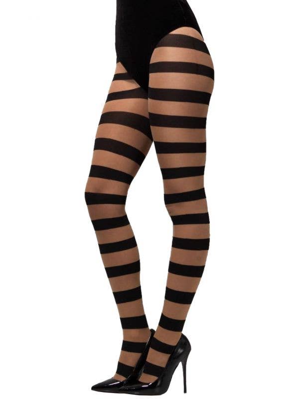 Opaque Striped Tight, Glam Witch - Nude & Black (Adult)