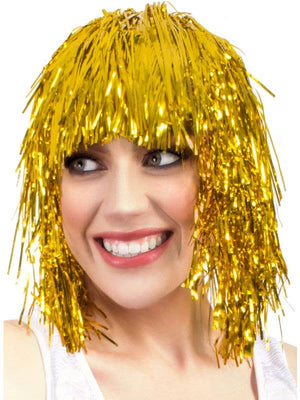 Tinsel Wig - Gold (Adult)