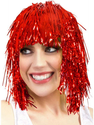 Tinsel Wig - Red (Adult)