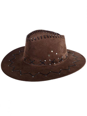 Suede Look Cowboy Hat - Brown
