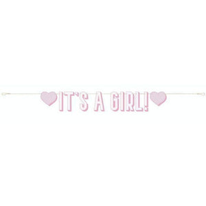 "IT'S A GIRL" Letter Banner - Pink