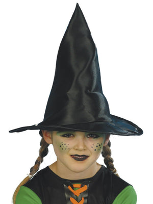 Black Shiny Witches Hat - (Child)